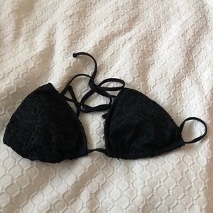 Black Patterned Bikini Top